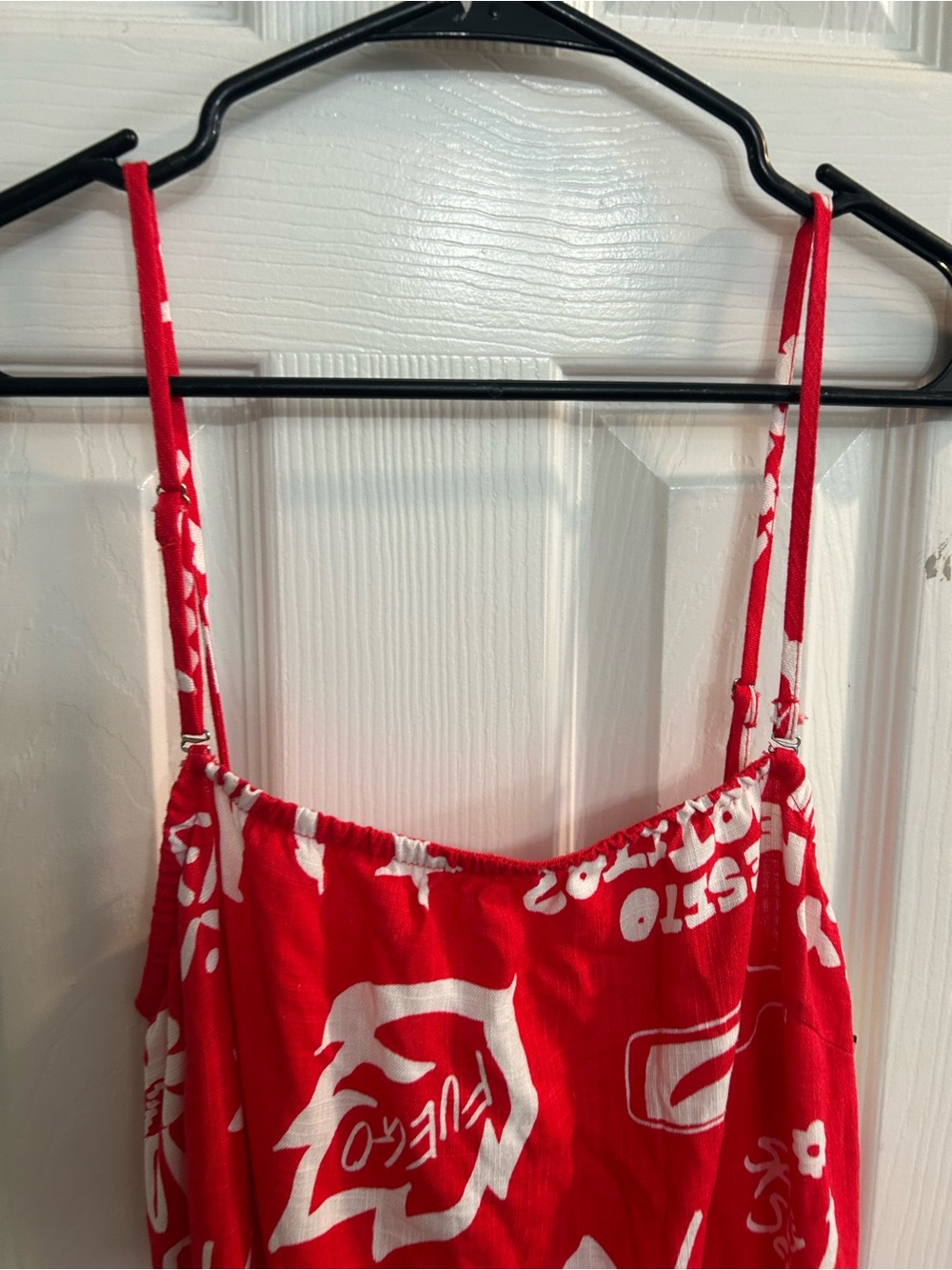 Paper heart by Anthropologie red white wine sleeveless linen blend dress Large - Picture 3 of 9